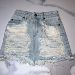 Ripped up skirt very stylish and trendy!